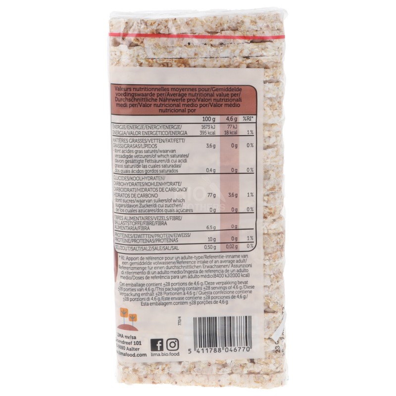 QUADRETTE SARACENO LINO QUINOA BIO 130G LIMA
