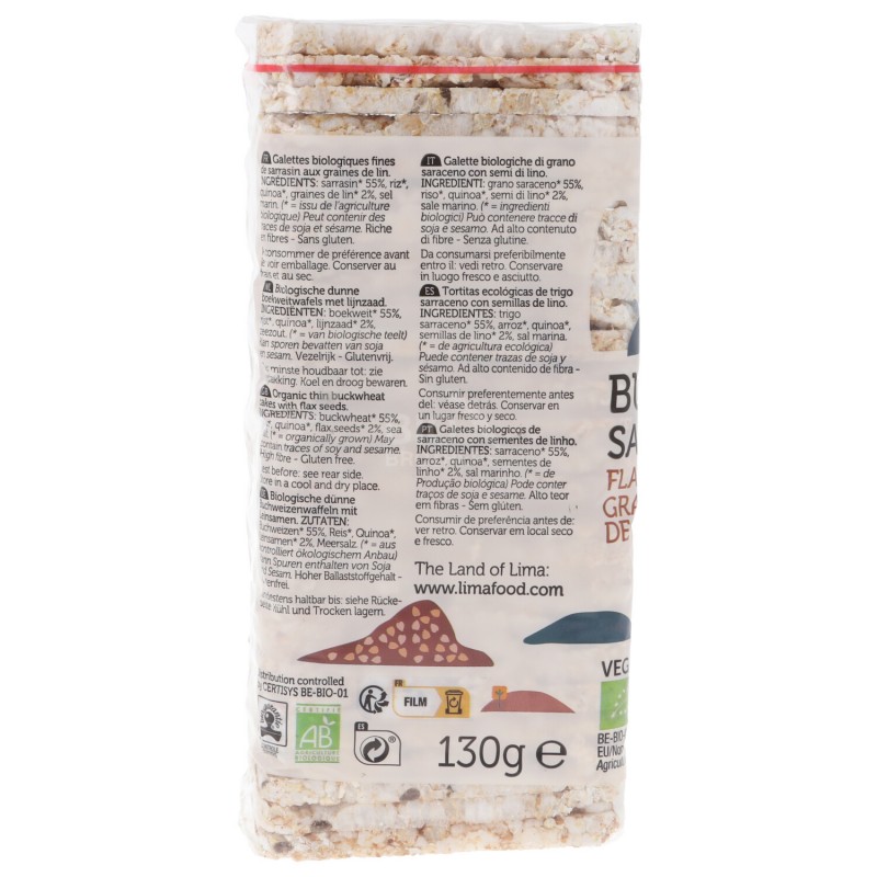 QUADRETTE SARACENO LINO QUINOA BIO 130G LIMA