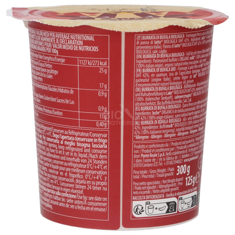 Burrata di Bufala Biologica in bicchiere