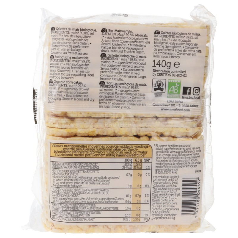 SOFFIETTE MAIS BIO CON SALE S/GLUT. 140G LIMA