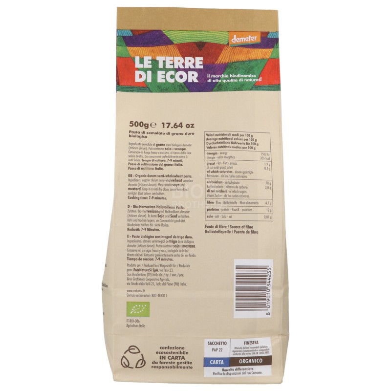 Mezze Penne Semintegrali biodinamiche