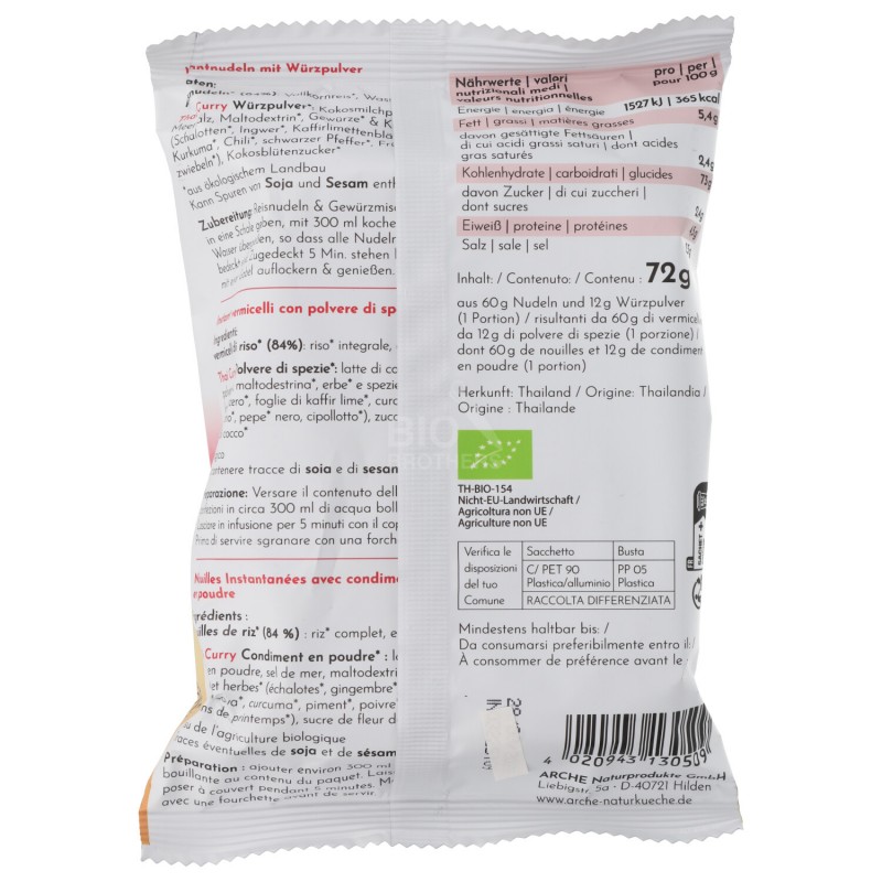 Rice Ramen Thai Curry Istant biologico