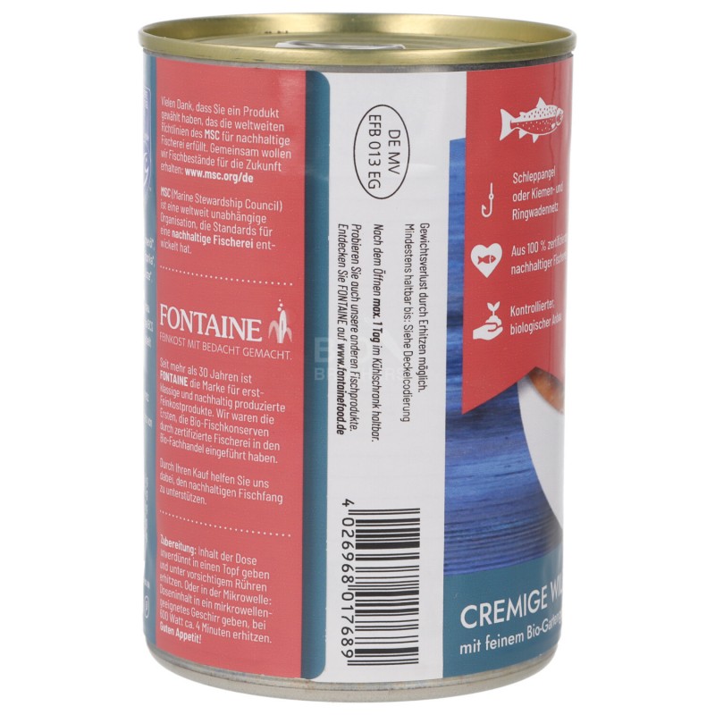 Zuppa Cremosa con Salmone Selvaggio e verdure Bio in scatola