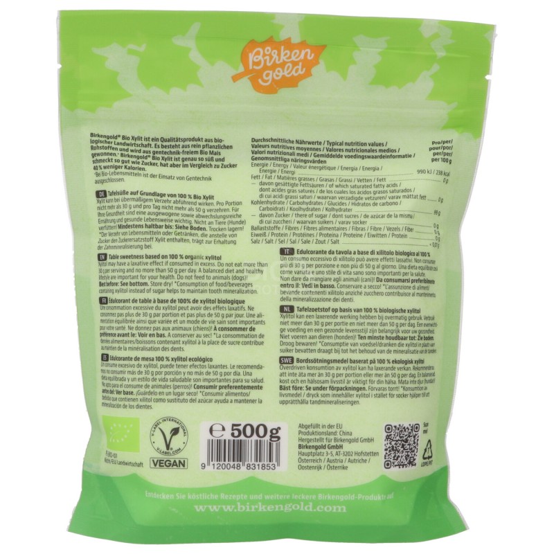 Xilitolo Biologico edulcorante in cristalli