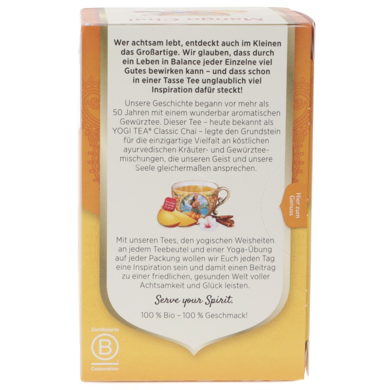 Infuso Mango Chai ayurvedico biologico in filtri