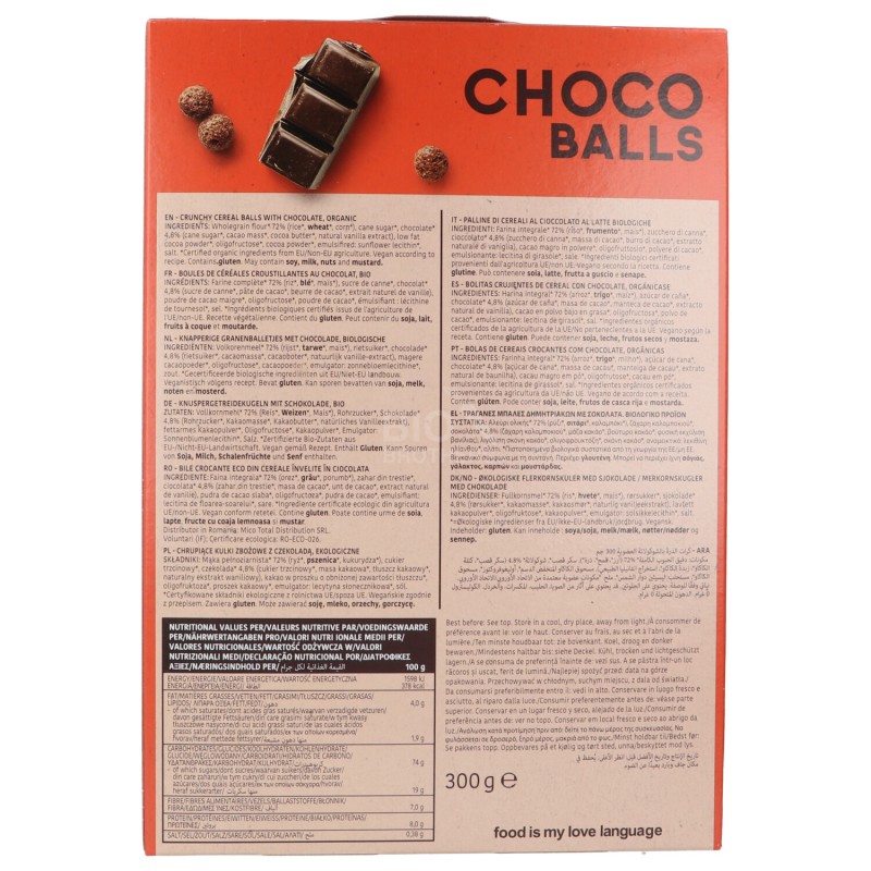 PALLINE CEREAL.CIOCC.COLAZI.BIO 300G TURTLE