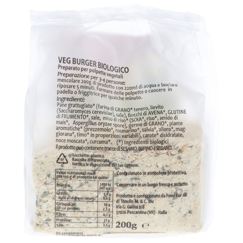 VEG BURGER 200GR NATURAL FOOD