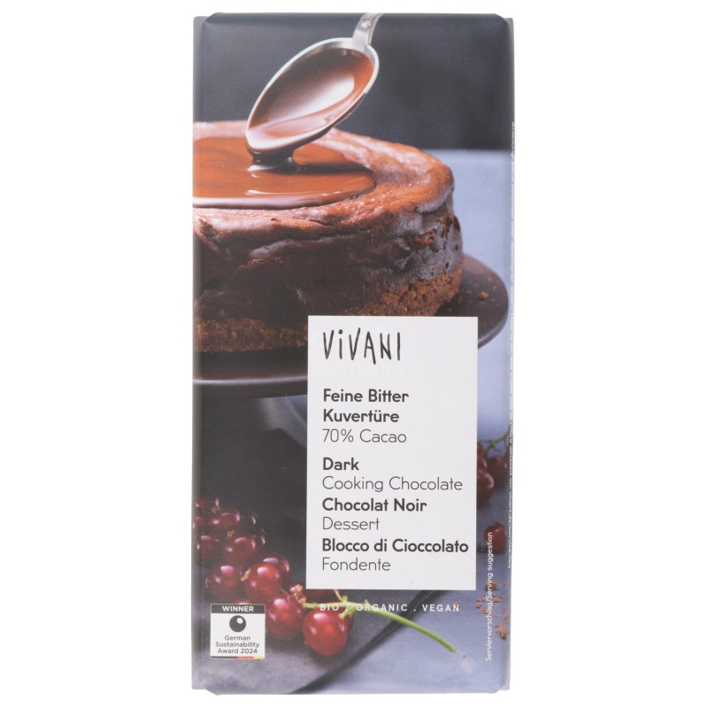 Cioccolato Fondente Tavoletta Grande biologico indicato per dolci e pasticceria