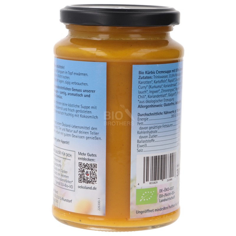 ZUPPA ZUCCA CREMOSA BIO VEGAN VASO 380ML OKOLAND