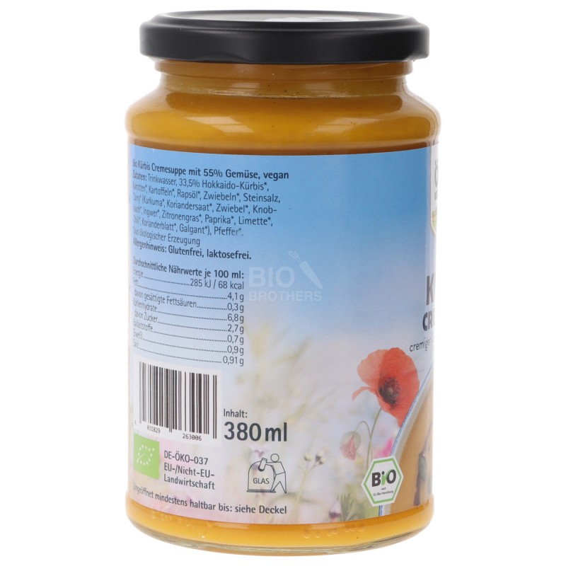 ZUPPA ZUCCA CREMOSA BIO VEGAN VASO 380ML OKOLAND