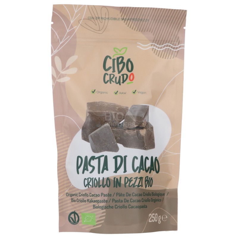 Pasta di Cacao Criollo Bio Raw in pezzi