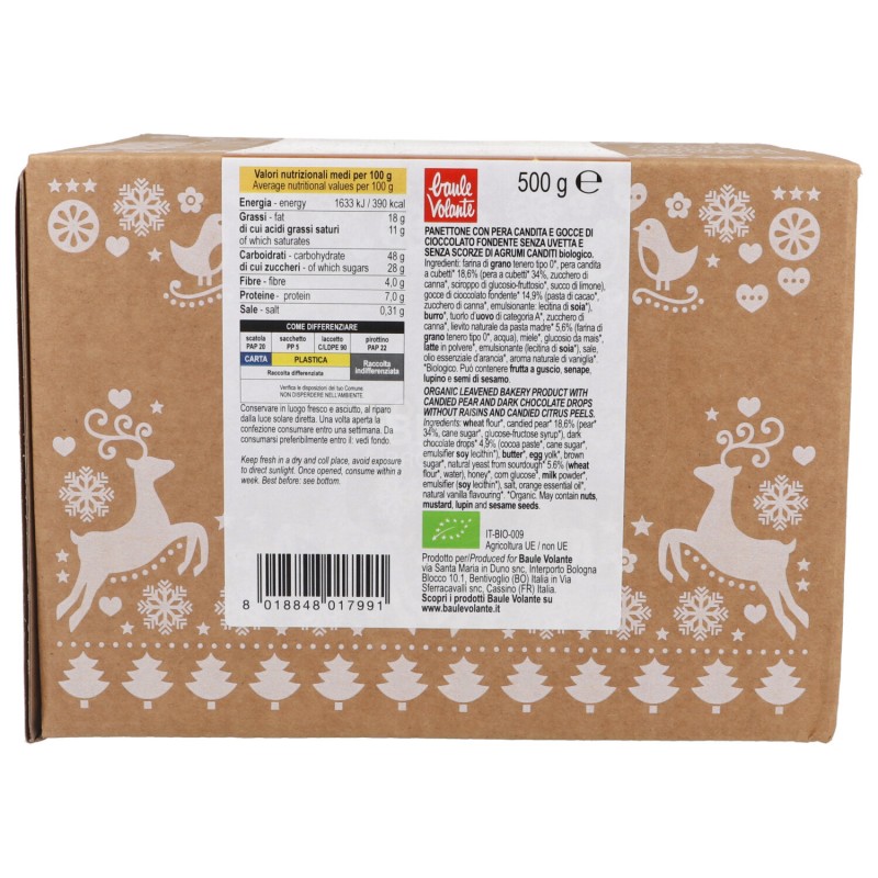 PANETTONE PERA/CIOC. BIO 500G BV
