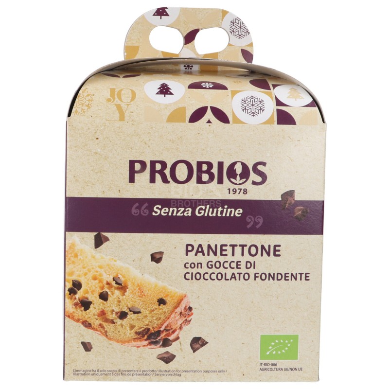 PANETTONE SENZ./GLUT. GOCCE CIOCCOL.BIO 500G