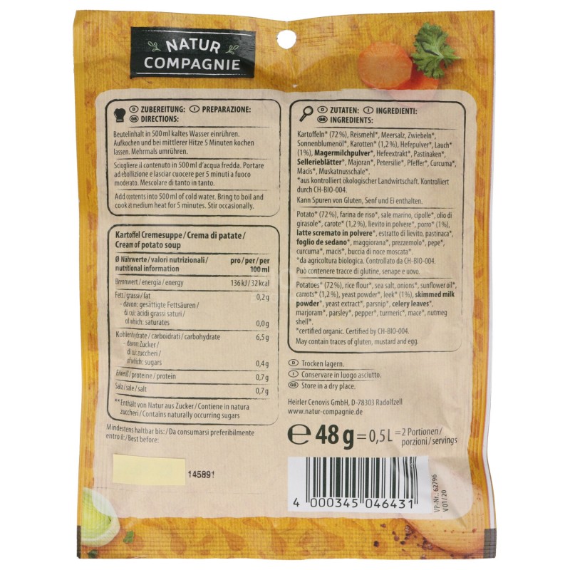CREMA PATATE 48GR NATUR COMPAGNIE