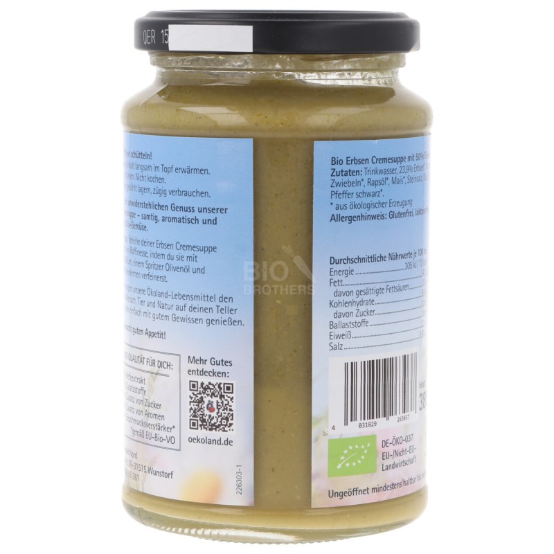 ZUPPA PISELLI CREMOSA VEGAN BIO VASO 380ML OKOLAND