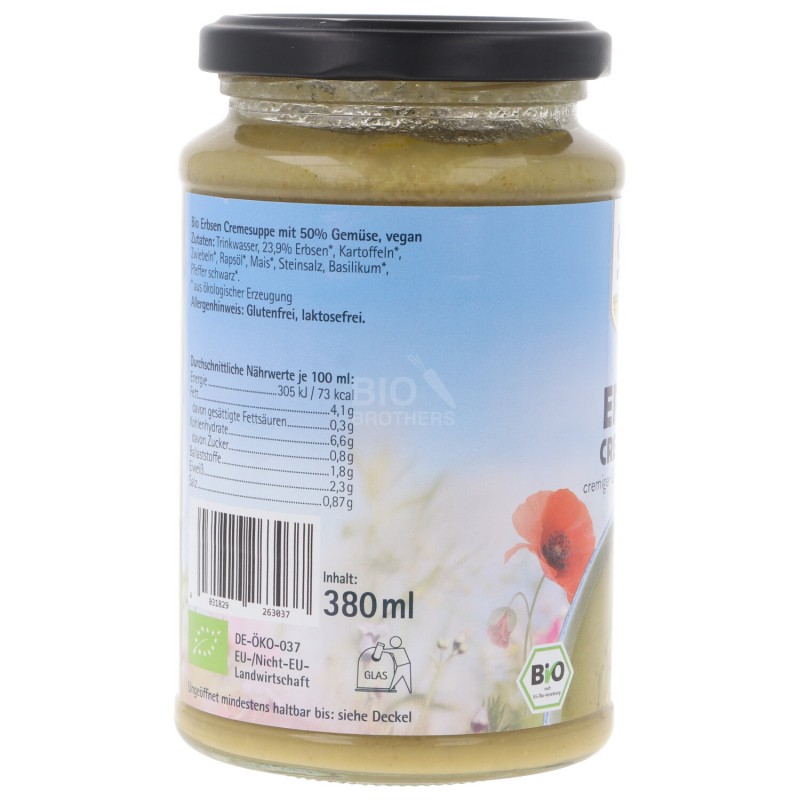 ZUPPA PISELLI CREMOSA VEGAN BIO VASO 380ML OKOLAND