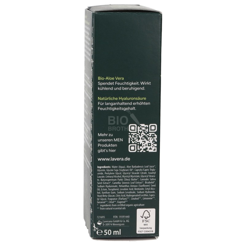 Crema Idratante Viso Uomo con Aloe Bio e Acido ialuronico naturale