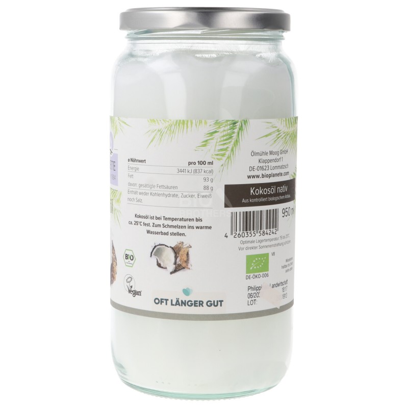 OLIO DI COCCO BIO VERG. XXL 950ML BIOPLANETE