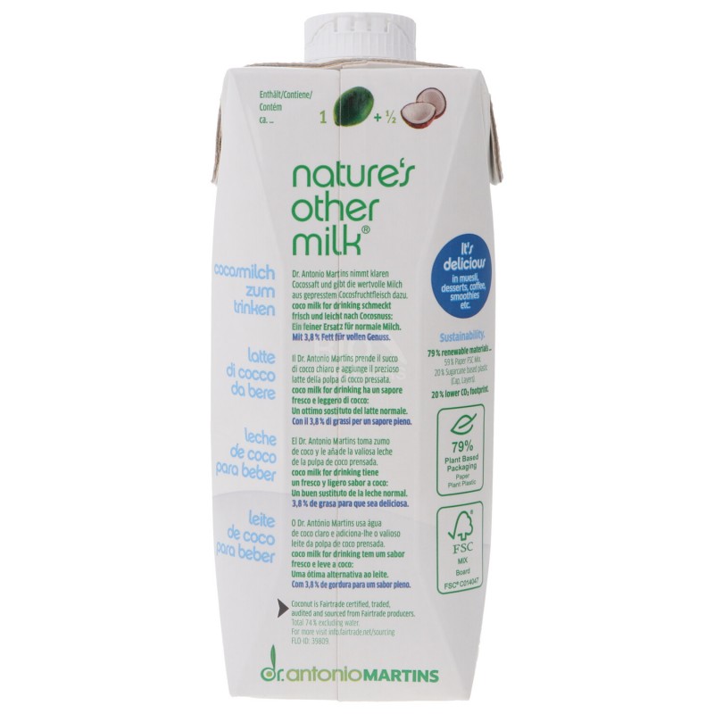 LATTE DI COCCO DA BERE 3.8% BIO FAIR 500ML DR.MA.
