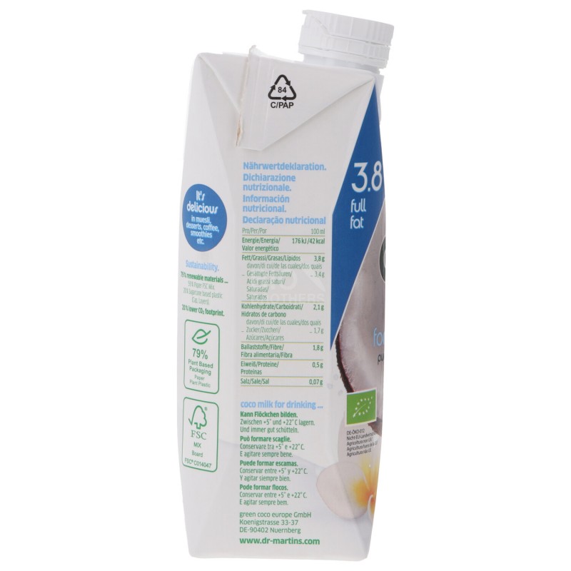 LATTE DI COCCO DA BERE 3.8% BIO FAIR 500ML DR.MA.