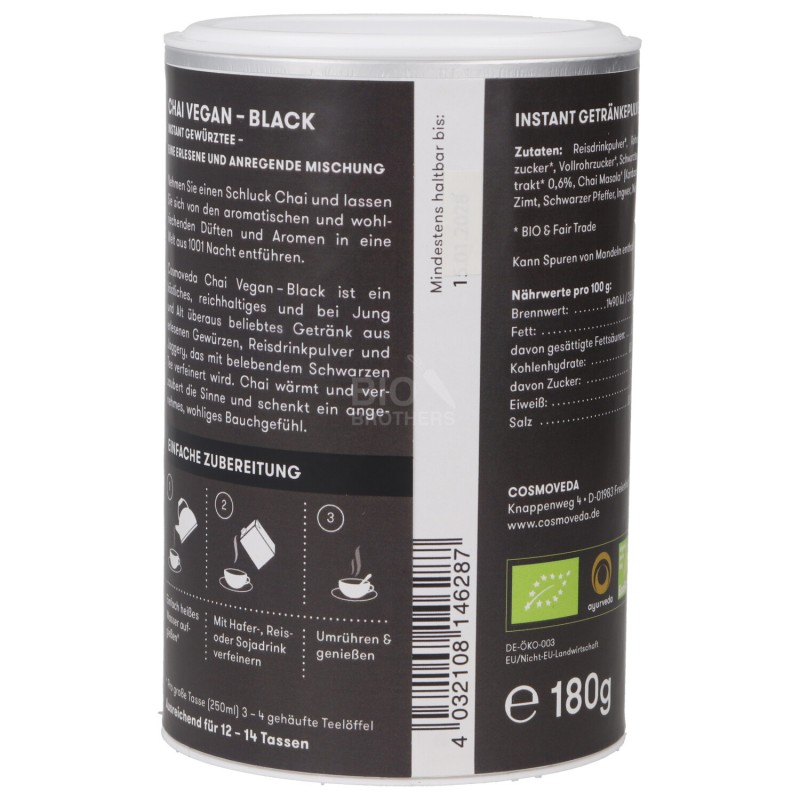 ISTANT CHAI BLACK VEGAN BIO 180G COSMO.