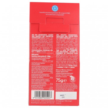 CIOCCO DRAGEES CRANBERRY VEGAN BIO 75G VIVANI