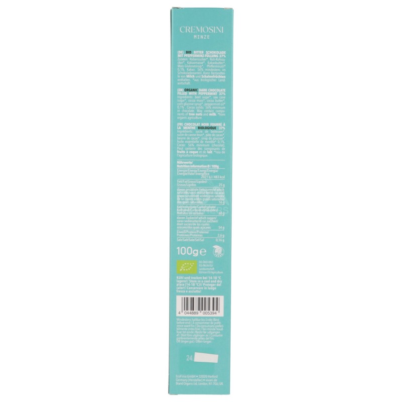 CREMOSINI CIOCCO DARK RIP.MENTA BIO 100G VIVANI