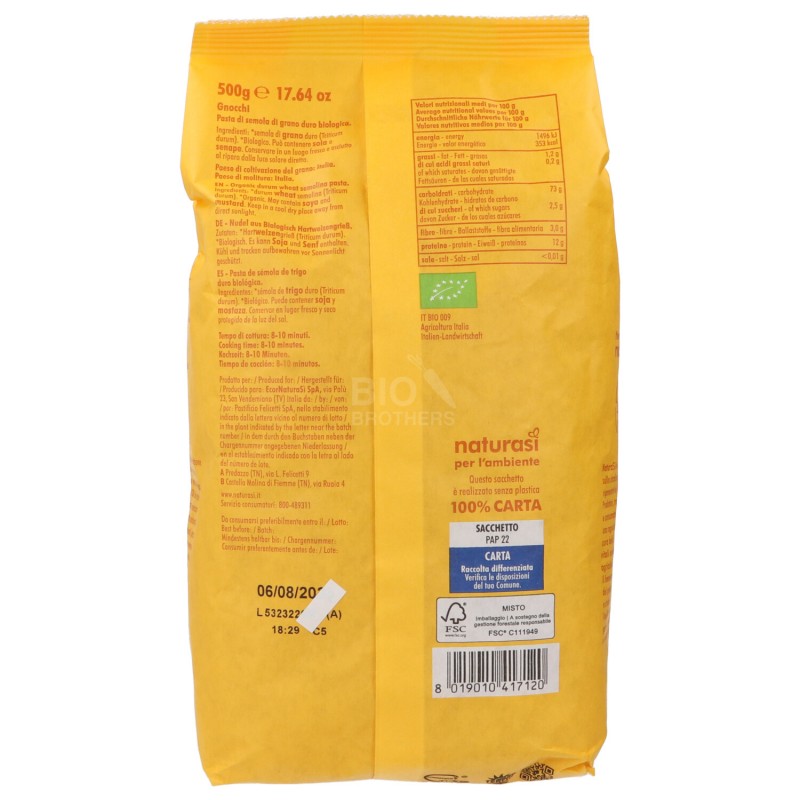 GNOCCHI PASTA BCA. BIO 500G NSI