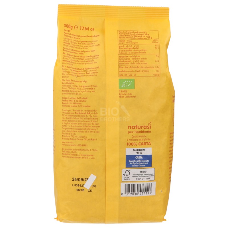 FUSILLI  BIOLOGICI 500G NSI