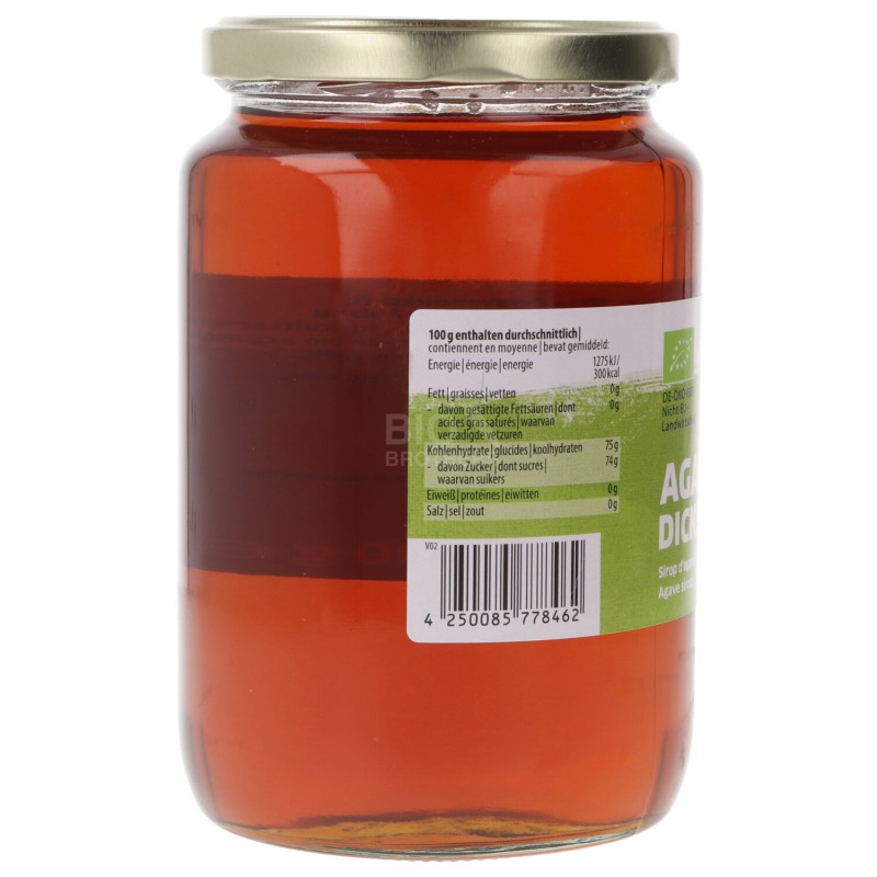 SCIROPPO AGAVE SCURO BIO VASO XXL 1KG GREEN.