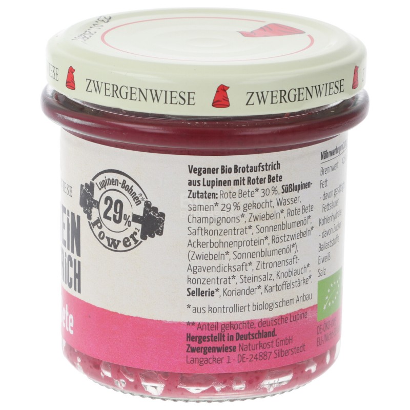 LUPILOVE SPALMABILE LUPINI CON RAPA ROSSA BIO 135G ZWERG.