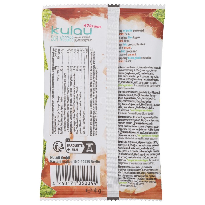 NORI SNACK TERIYAKI BIO 4G KALU