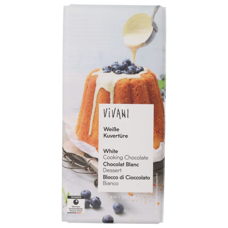 Cioccolato bianco bio in blocco per decorare dolci