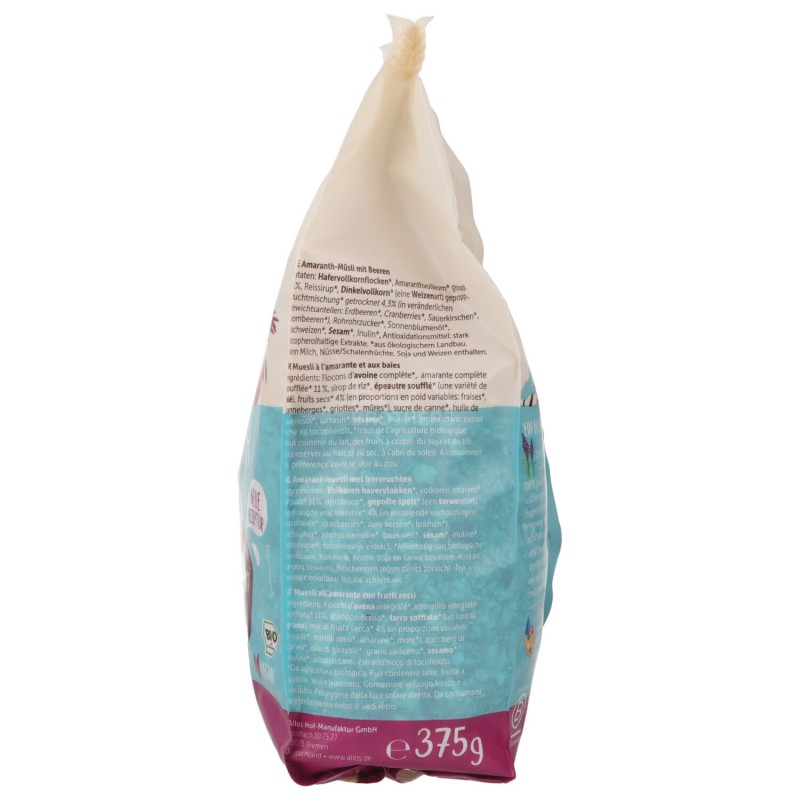 MUSLI AMARANTO FRUTTI BIO 375G ALLOS