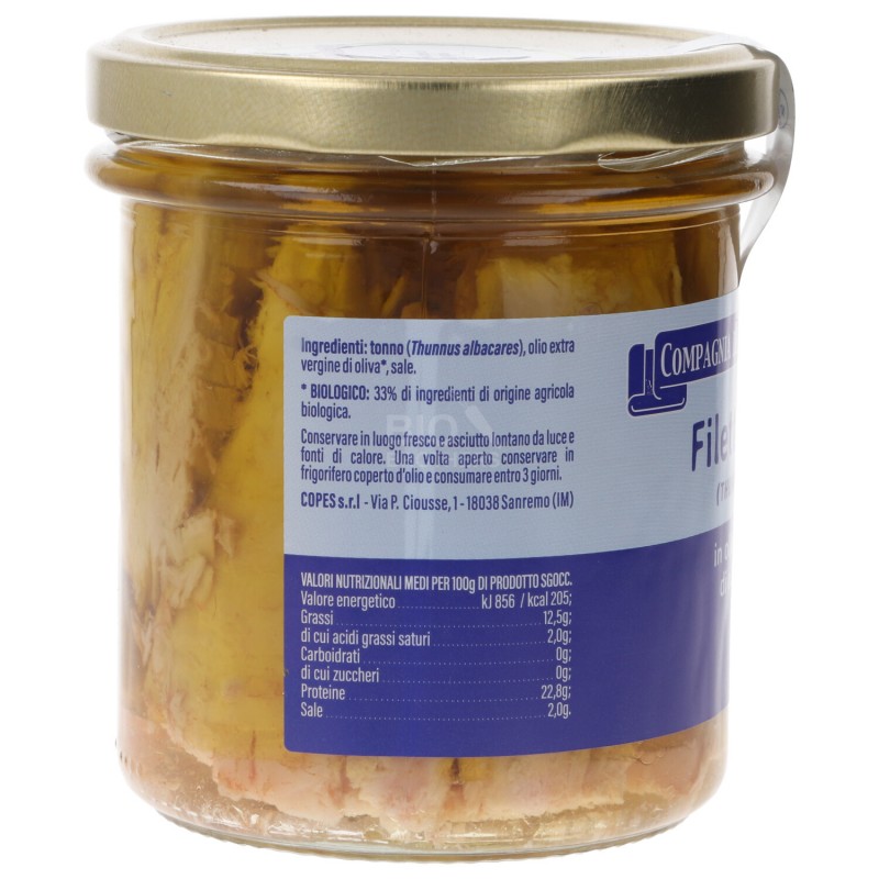 Filetti di Tonno Maxi in olio evo biologico
