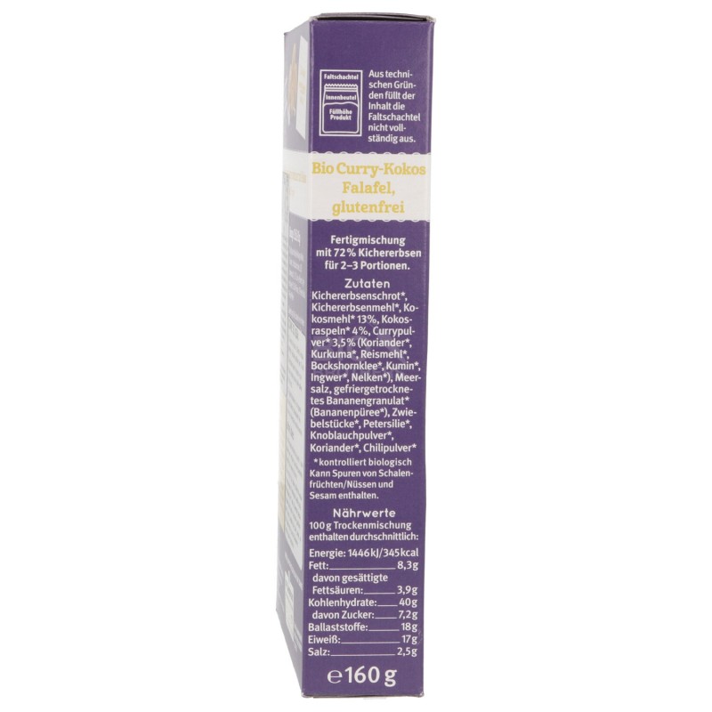 PREPARATO FALAFEL CURRY-COCC.160G BAUK