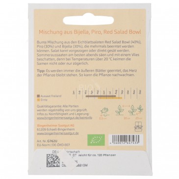 INSALATA MIX DA FOGLIA SEMENTI BIO 0.17G BINGENHEIMER