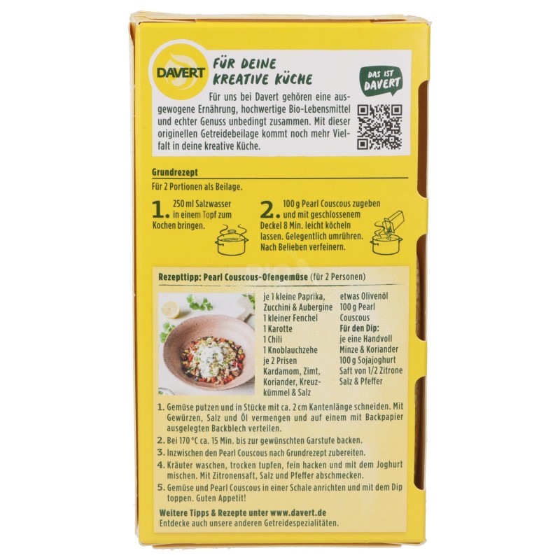 COUS COUS PERLATO BIO 200G DAVERT