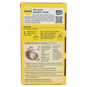 COUS COUS PERLATO BIO 200G DAVERT