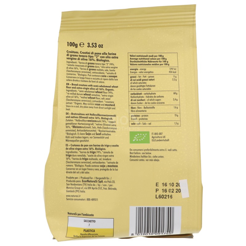 CROUTONS - CROSTINI DI PANE BIO 100G NSI