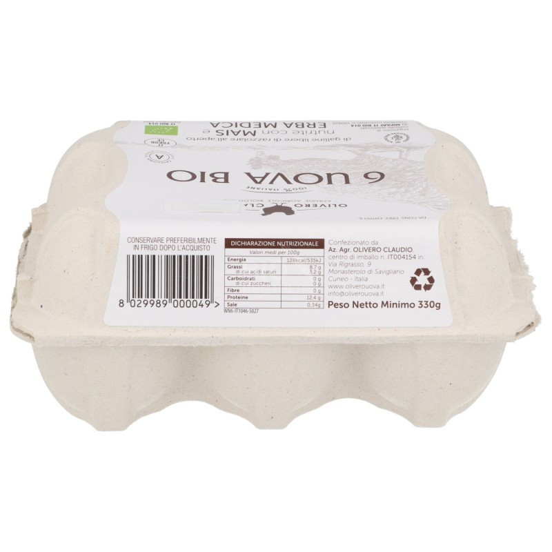 6 uova bio di gallina