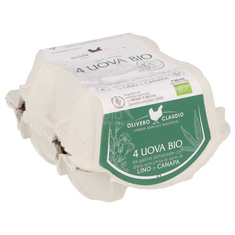 4 uova fresche bio di gallina ricche di omega-3