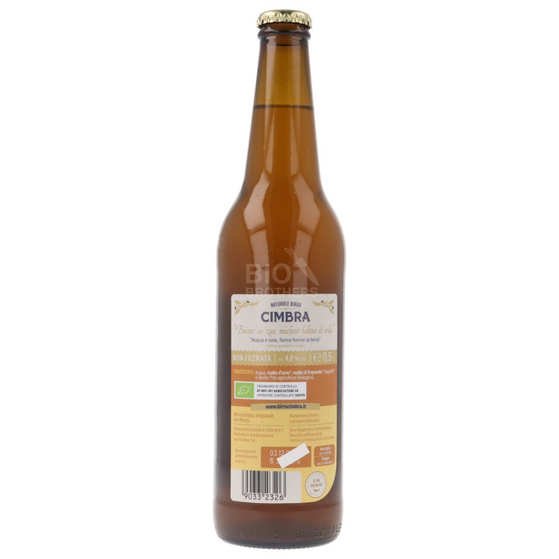 BIRRA CIMBRA NON FILTR. BIO 500ML