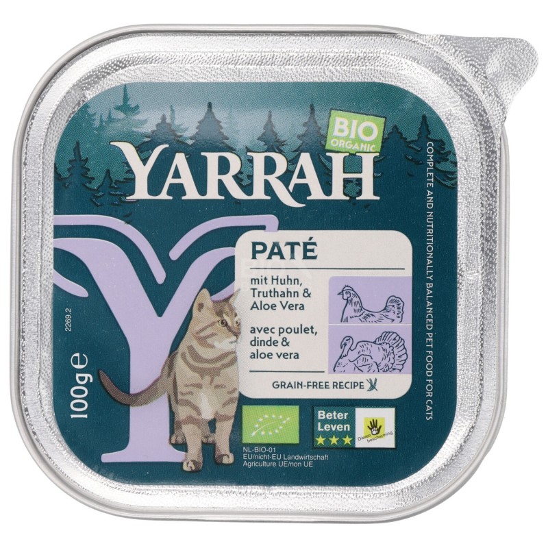 Paté Bio per Gatti adulti Pollo & Tacchino con Aloe in vaschetta