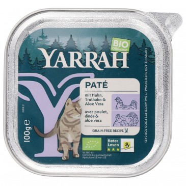Paté Bio per Gatti adulti Pollo & Tacchino con Aloe in vaschetta