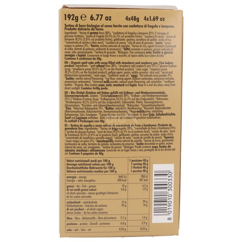 TARTE FARRO CACAO FRU.ROSSI BIO 192G NSI