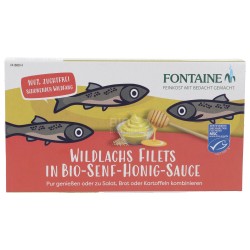 Filetti di Salmone Selvaggio con salsa Senape & Miele bio in latta