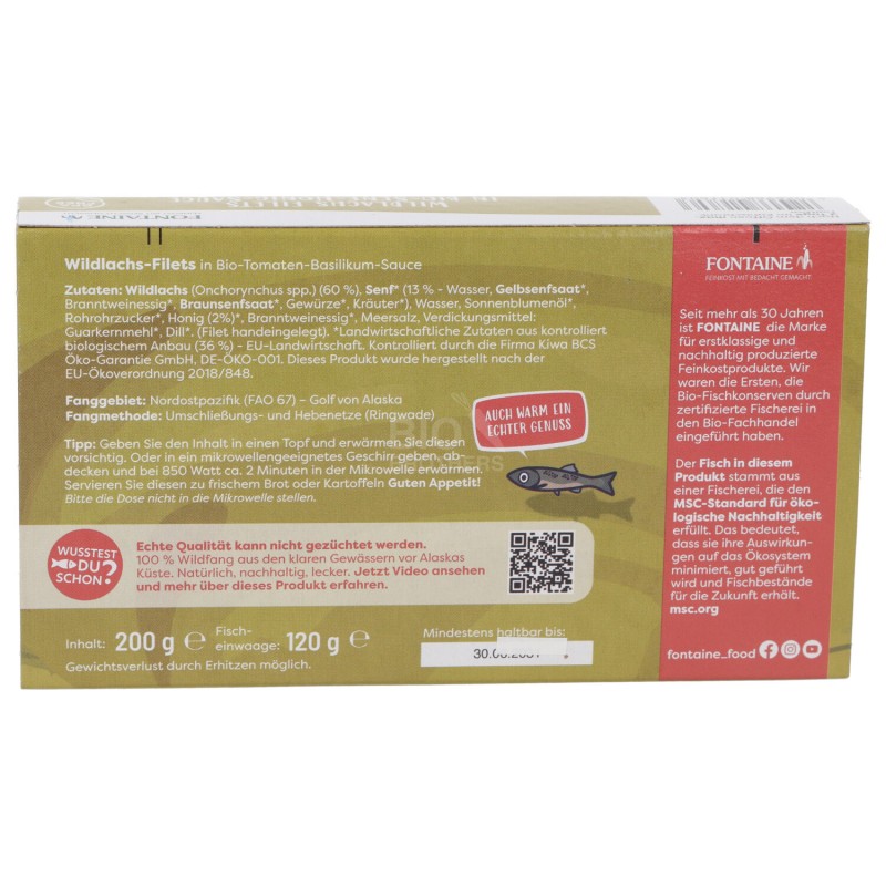 Filetti di Salmone Selvaggio con salsa Senape & Miele bio in latta