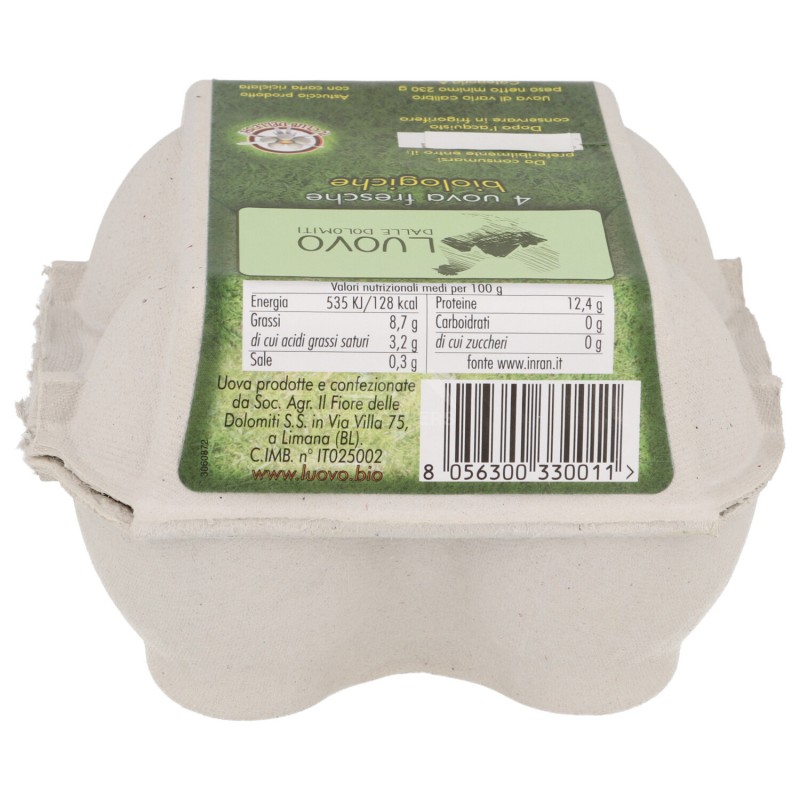 4 Uova fresche biologiche di gallina