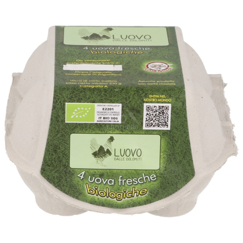 4 Uova fresche biologiche di gallina